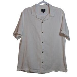 Ben Sherman Natural Men's Casual Short-Sleeve Button-Up Shirt - Cream Size L